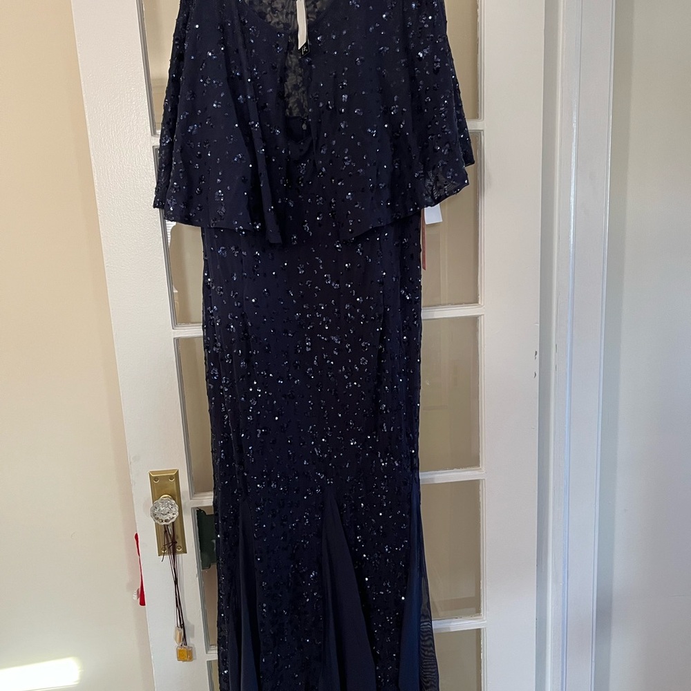 R&M Richards Navy Blue Sequin Dress